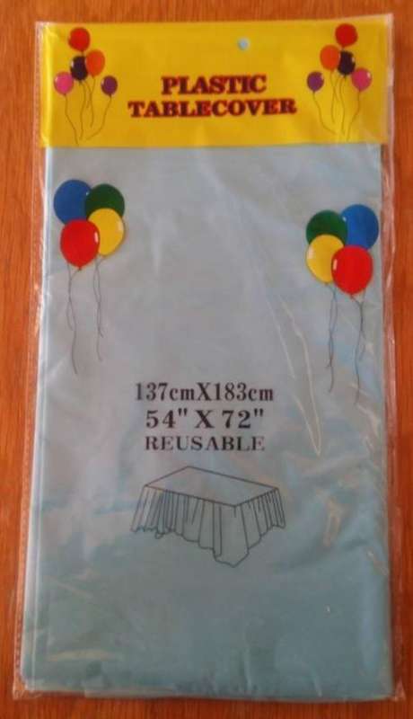 Plastic table cover- LIGHT BLUE